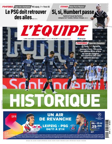 L’equipe du 04 Novembre 2020