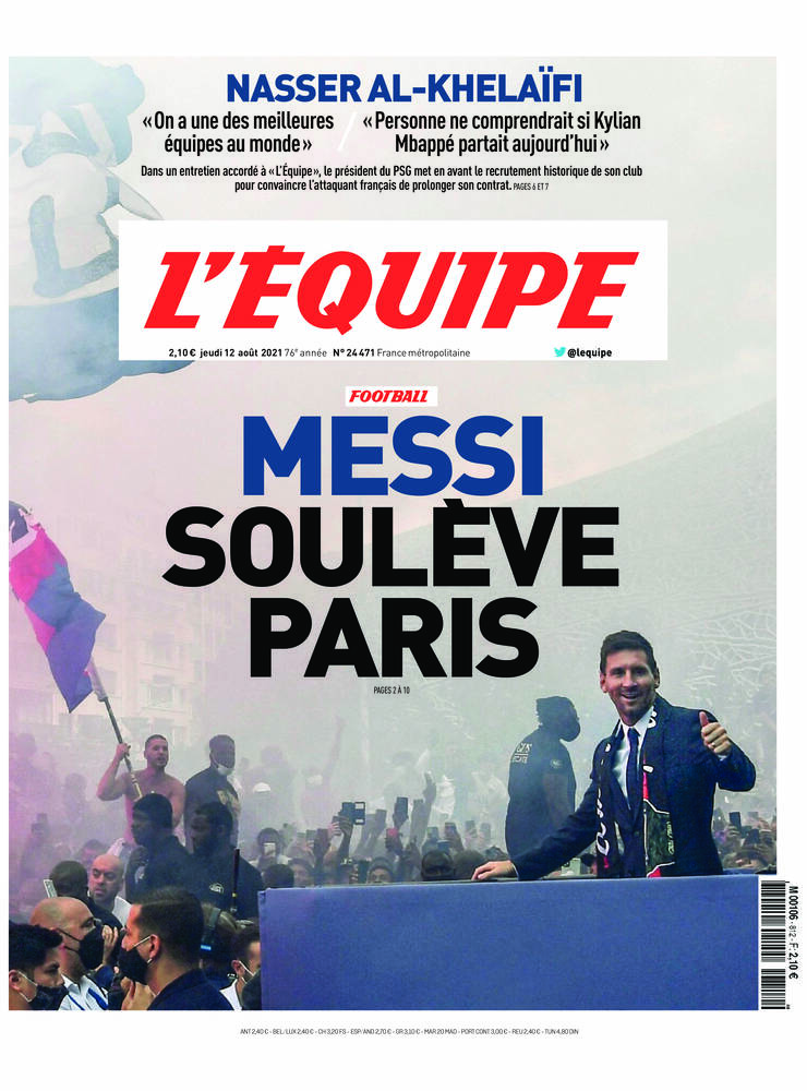 L’equipe du 12 Aout 2021