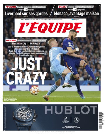 L’equipe du 27 Avril 2022