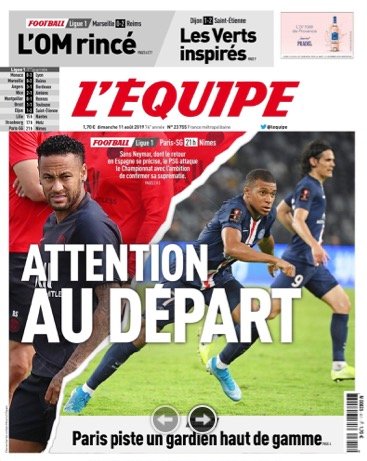 L’équipe du Dimanche 11 Aout 2019