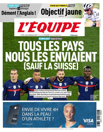 L’equipe du Mercredi 30 Juin 2021