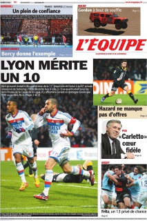 L'Equipe edition du 12 Janvier 2012