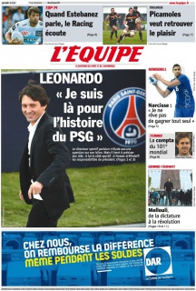 L'equipe Edition du 9 Janvier 2013