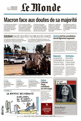 Le Monde du 25 Avril 2023