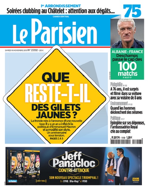 Le Parisien du 16 Novembre 2019