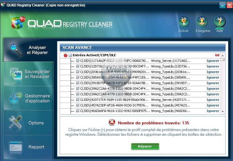 Quad Registry Cleaner Fr v.1.5.69 (avec crack)